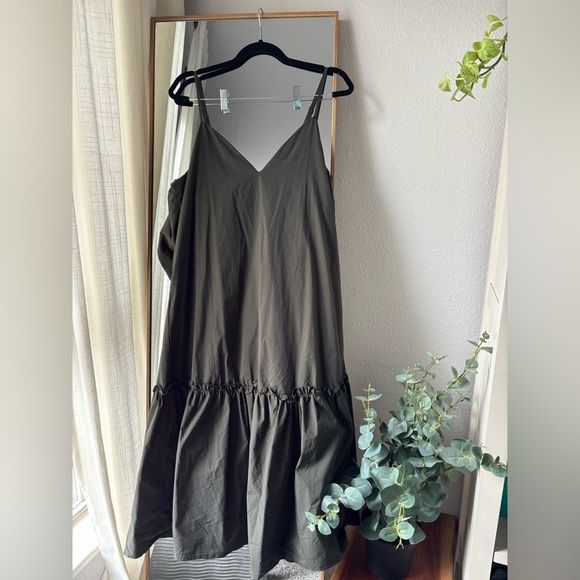 Anthropologie Green Spaghetti Strap Sundress Midi - Picture 4 of 6